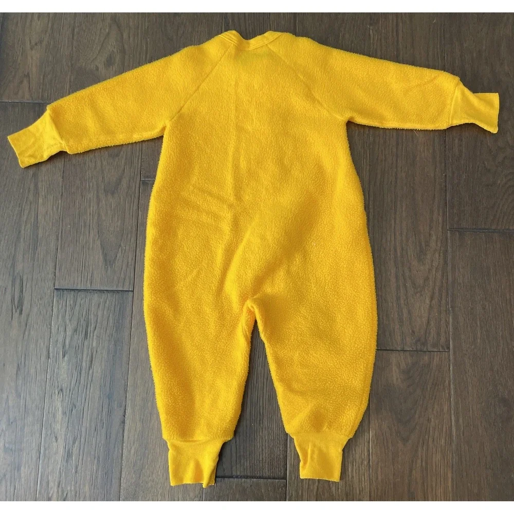Vintage‎ Carter's 2T One Piece Fleece Pajamas Yellow Unisex